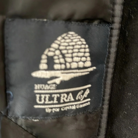 Nuage Full Length Black faux fur Hooded Coat size large fully lined - Picture 12 of 16